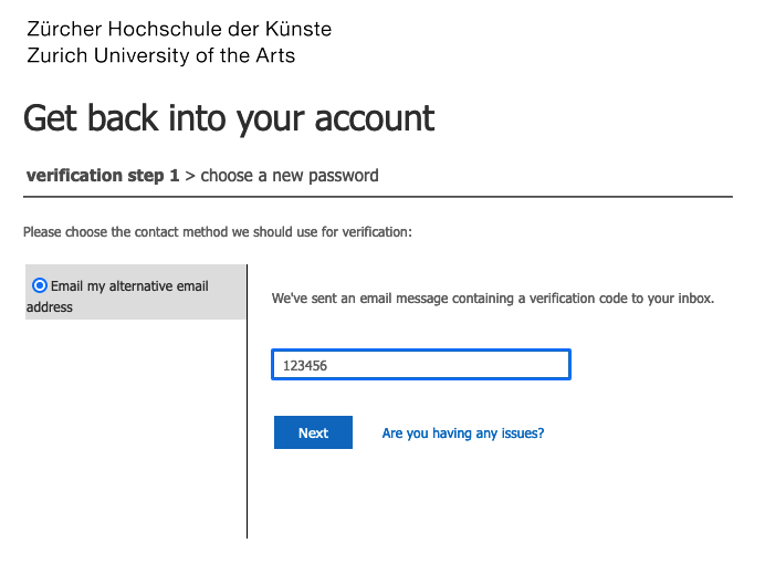 ZHdK: Reactivate Account